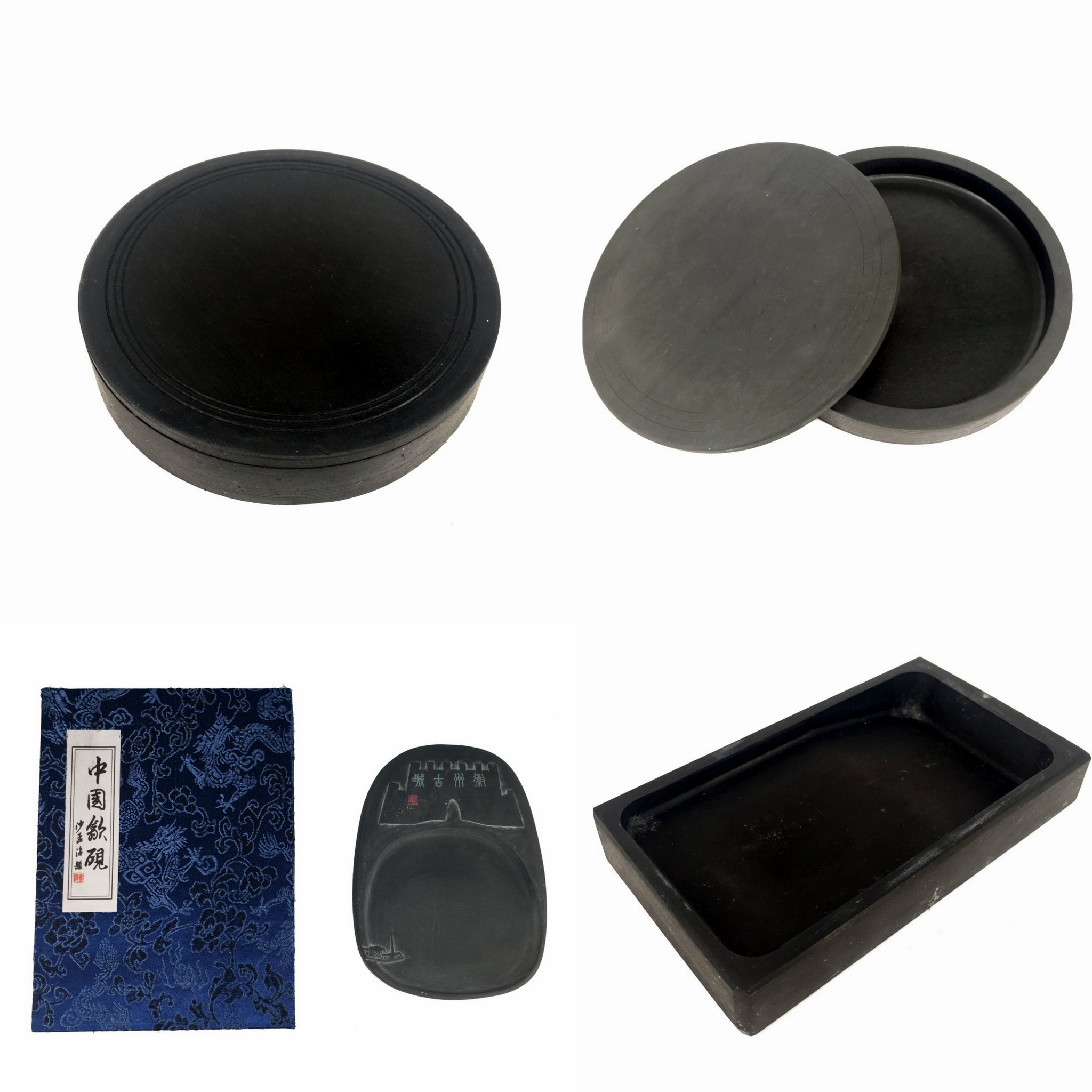 Chinese Pocket She Inkstone Natural Rock Inkslab Ink Calligraphy Painting  Tools